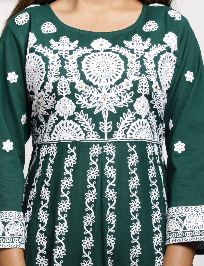 green embroidery suit