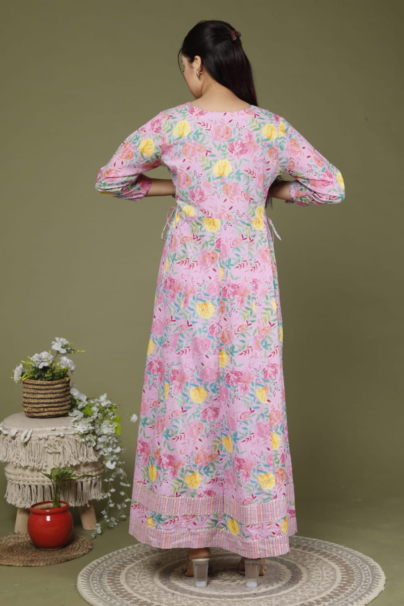 cotton floral dressing gown