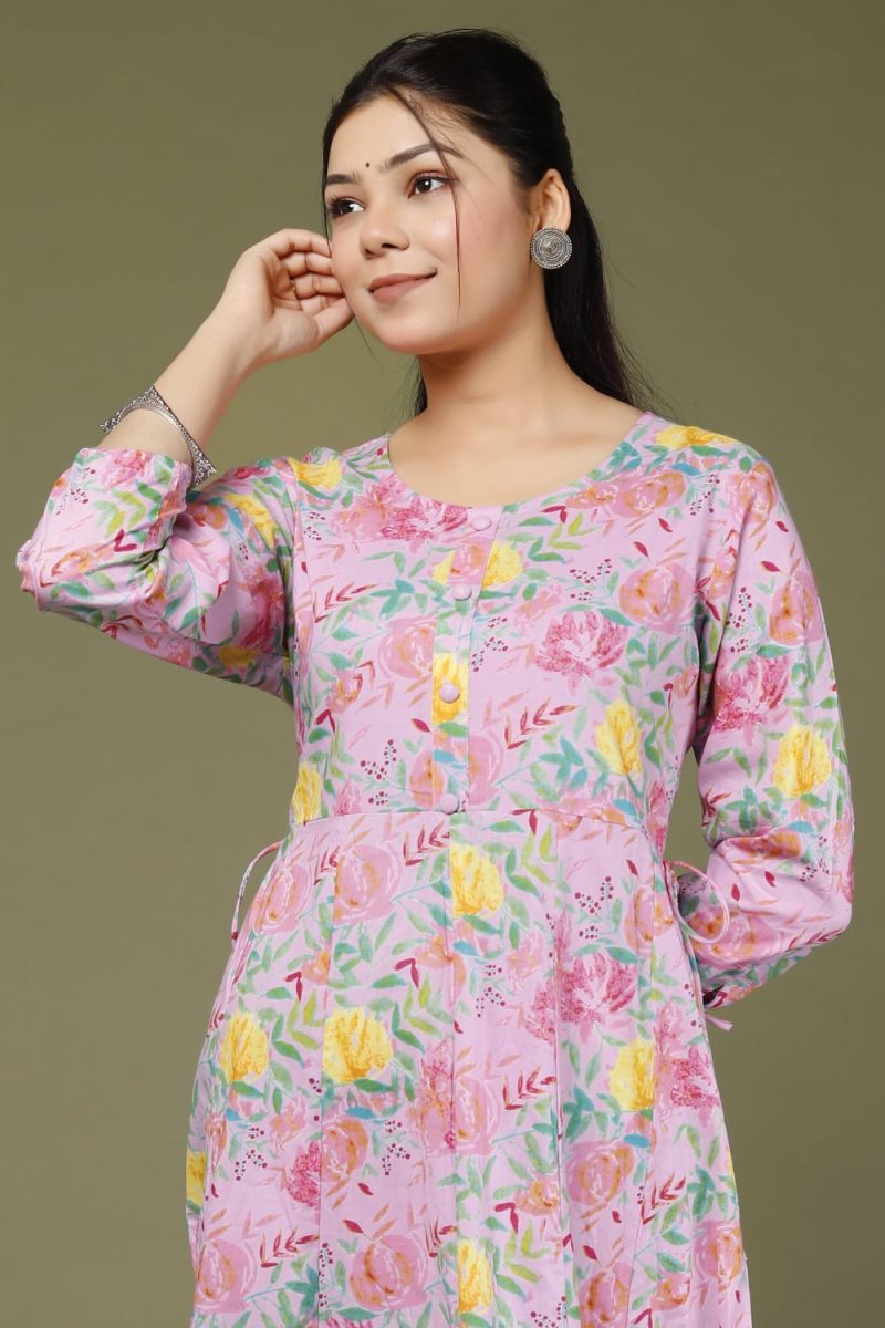 cotton floral dressing gown